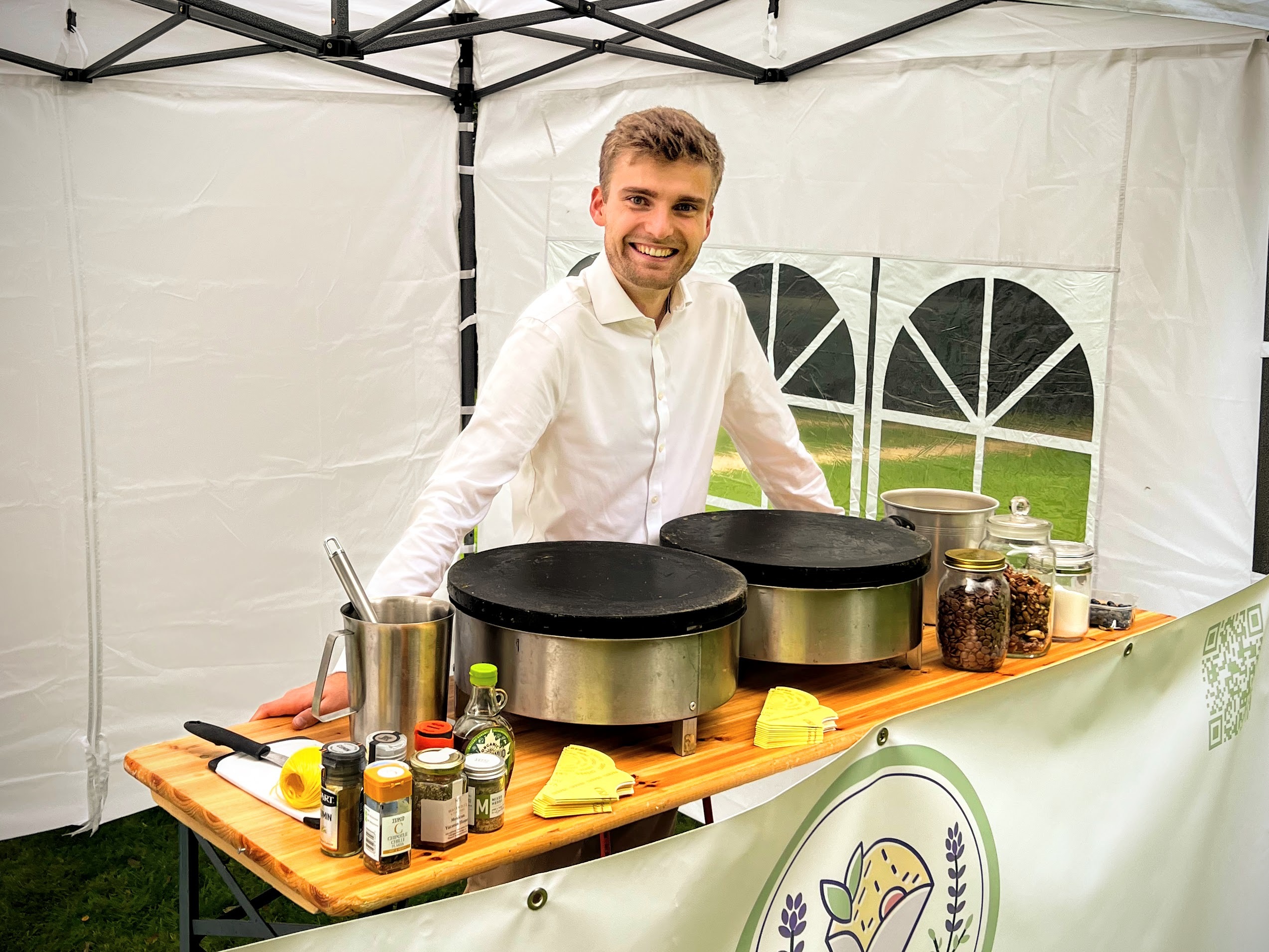 Sam at the Eden Crepes stall