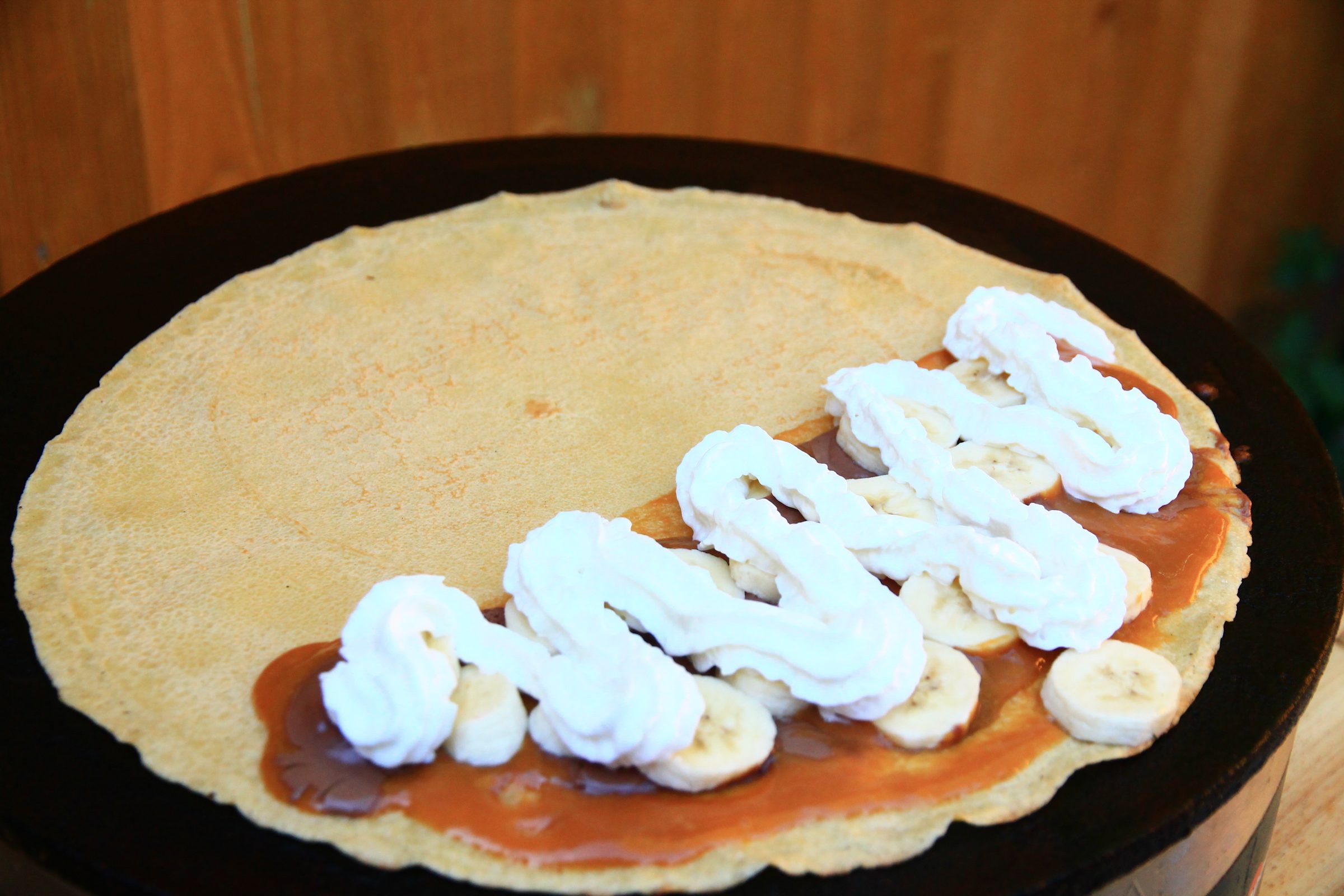 The Bannoffee — a Signature Sweet crepe with bananas, salted caramel and cream